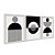 Kit 3 Quadros Decorativos Preto E Branco Circulos E Listras Abstratas - Imagem 2