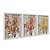 Kit 3 Quadros Decorativos Folhas Vermelhas E Amarelas Sobre Fundo Cinza Abstrato - Imagem 2