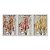 Kit 3 Quadros Decorativos Folhas Vermelhas E Amarelas Sobre Fundo Cinza Abstrato - Imagem 1