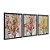 Kit 3 Quadros Decorativos Folhas Vermelhas E Amarelas Sobre Fundo Cinza Abstrato - Imagem 4