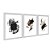 Kit 3 Quadros Decorativos Manchas de Tintas Abstratas Preto Bege Dourado - Imagem 2