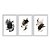 Kit 3 Quadros Decorativos Manchas de Tintas Abstratas Preto Bege Dourado - Imagem 1