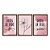 Kit 3 Quadros Decorativos Desenho Flor Fundo Rosa Frase Regiliosa - Imagem 5