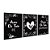 Kit 3 Quadros Decorativos Desenho Preto E Branco Coração Rodeado De Rosas Frase Religiosa - Imagem 4