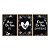 Kit 3 Quadros Decorativos Desenho Preto E Branco Coração Rodeado De Rosas Frase Religiosa - Imagem 5