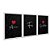 Kit 3 Quadros Decorativos Amor Fé Gratidão Coração Fundo Preto - Imagem 2