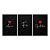 Kit 3 Quadros Decorativos Amor Fé Gratidão Coração Fundo Preto - Imagem 3