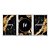 Kit 3 Quadros Decorativos Fundo Preto E Dourado Amor Fé Gratidão - Imagem 1