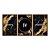 Kit 3 Quadros Decorativos Fundo Preto E Dourado Amor Fé Gratidão - Imagem 5