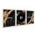 Kit 3 Quadros Decorativos Fundo Preto E Dourado Amor Fé Gratidão - Imagem 2