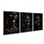 Kit 3 Quadros Decorativos Mulher Preto Tintura Dourada Colares Dourados Abstrato - Imagem 4