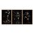 Kit 3 Quadros Decorativos Mulher Preto Tintura Dourada Colares Dourados Abstrato - Imagem 5