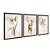 Kit 3 Quadros Decorativos Flores Douradas Sob Superfície Branca - Imagem 6