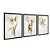 Kit 3 Quadros Decorativos Flores Douradas Sob Superfície Branca - Imagem 4