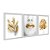 Kit 3 Quadros Decorativos Mulher Com Batom Dourado Plantas Douradas - Imagem 2