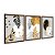 Kit 3 Quadros Decorativos Plantas Pretas e Douradas Fundo Cinza Abstrato - Imagem 6