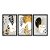 Kit 3 Quadros Decorativos Plantas Pretas e Douradas Fundo Cinza Abstrato - Imagem 5