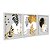 Kit 3 Quadros Decorativos Plantas Pretas e Douradas Fundo Cinza Abstrato - Imagem 2