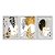 Kit 3 Quadros Decorativos Plantas Pretas e Douradas Fundo Cinza Abstrato - Imagem 1