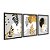 Kit 3 Quadros Decorativos Plantas Pretas e Douradas Fundo Cinza Abstrato - Imagem 4