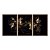 Kit 3 Quadros Decorativos Flores Douradas Fundo Preto Moderno - Imagem 5