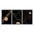 Kit 3 Quadros Decorativos Fundo Preto Pepitas de Ouro Linhas Douradas Abstratos - Imagem 3