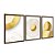 Kit 3 Quadros Decorativos Fundo Branco Textura Cículos Dourados Moderno - Imagem 6