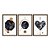Kit 3 Quadros Decorativos Formas Coração Textura Marmore Fundo Branco Abstrato - Imagem 5