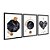 Kit 3 Quadros Decorativos Formas Coração Textura Marmore Fundo Branco Abstrato - Imagem 4
