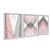 Kit 3 Quadros Decorativos Padrão Ladrilho De Mármore Rosa Branco Cinza - Imagem 2