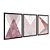 Kit 3 Quadros Decorativos Um Close Up De Uma Parede De Mármore Com Um Desenho Geométrico Rosa E Branco - Imagem 4