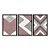 Kit 3 Quadros Decorativos Ladrilho Padrão Chevron De Mármore Rosa Branco Cinza - Imagem 3
