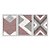 Kit 3 Quadros Decorativos Ladrilho Padrão Chevron De Mármore Rosa Branco Cinza - Imagem 1