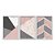 Kit 3 Quadros Decorativos Ladrilhos De Mármore Rosa Cinza Detalhes Dourados - Imagem 1