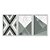 Kit 3 Quadros Decorativos Ladrilho Padrão Chevron De Mármore Preto Branco Cinza - Imagem 1