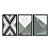 Kit 3 Quadros Decorativos Ladrilho Padrão Chevron De Mármore Preto Branco Cinza - Imagem 3