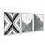 Kit 3 Quadros Decorativos Ladrilho Padrão Chevron De Mármore Preto Branco Cinza - Imagem 2