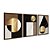 Kit 3 Quadros Decorativos Mosaico De Mármore Preto Marrom Dourado Moderno - Imagem 6