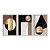 Kit 3 Quadros Decorativos Mosaico De Mármore Preto Marrom Dourado Moderno - Imagem 1