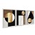 Kit 3 Quadros Decorativos Mosaico De Mármore Preto Marrom Dourado Moderno - Imagem 2