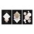 Kit 3 Quadros Decorativos Figuras Geométricas De Mármore Fundo Preto - Imagem 3