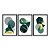 Kit 3 Quadros Decorativos Desenho Geométrico Abstrato Verde E Dourado - Imagem 3