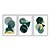 Kit 3 Quadros Decorativos Desenho Geométrico Abstrato Verde E Dourado - Imagem 1