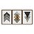 Kit 3 Quadros Decorativos Formas Sobrepostas Texturizadas Fundo Branco Moderno - Imagem 5