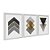 Kit 3 Quadros Decorativos Formas Sobrepostas Texturizadas Fundo Branco Moderno - Imagem 2