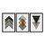 Kit 3 Quadros Decorativos Formas Sobrepostas Texturizadas Fundo Branco Moderno - Imagem 3