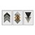 Kit 3 Quadros Decorativos Formas Sobrepostas Texturizadas Fundo Branco Moderno - Imagem 1