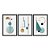 Kit 3 Quadros Decorativos Formas Geométricas Variadas Abstrato Fundo Branco - Imagem 3