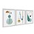 Kit 3 Quadros Decorativos Formas Geométricas Variadas Abstrato Fundo Branco - Imagem 2