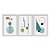Kit 3 Quadros Decorativos Formas Geométricas Variadas Abstrato Fundo Branco - Imagem 1
